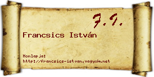 Francsics István névjegykártya