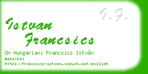 istvan francsics business card